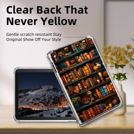 Tudguiloae for Kindle Fire HD 8 & HD 8 Plus (2022) case, Lightweight TPU Transparent Clear Shockproof Skin Bumper, Rich Bookshelf for Fire HD 8 Tablet Case, Perfectly Protection for Tablet