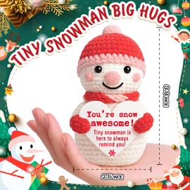 tGifGLonyi Cute Snowman Christmas Birthday Gifts for Women Men Cowokers Friend Christmas Stocking Stuffer Bosses Day Retirement Thanksgiving Thank You Gift Awesome Crochet Decor Indoor
