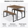 SHA CERLIN 3-Piece Dining Table Set with 2 Benches, Rustic