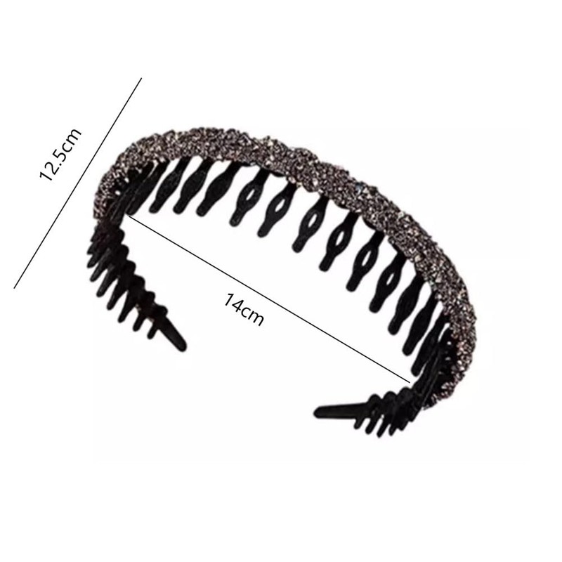 Headband Women No Pain Headband Tooth Full Diamond Flocking Headband