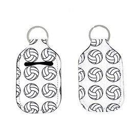 Daisy Lane Hand Sanitizer Holder for Backpack Kids Travel Size Baseball Softball Keychain (Volleyball, Pack of 6)