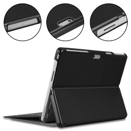 Kepuch Custer Case for Surface Pro 11/10/9, Smart PU Leather Protective Case Cover - Black