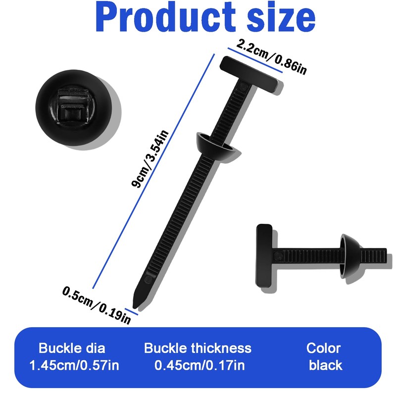 Rylaxzon Cable Tie Buckle, Heavy Duty Self-Locking Nylon Zip Ties,