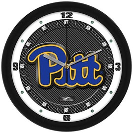SunTime Pittsburgh Panthers Wall Clock, Printed Carbon Fiber Team Art, Silent Non-Ticking Quartz Movement, 11.5"