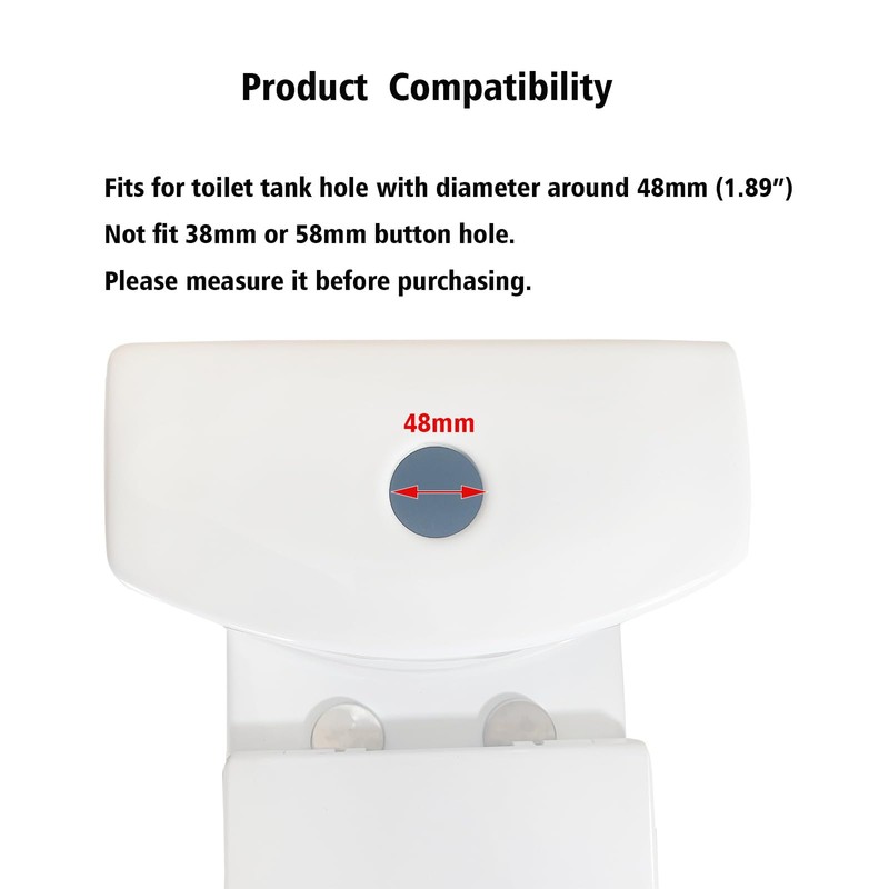 Matte Black Toilet Push Button Round 48mm Thread Dual Flush