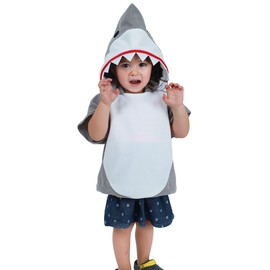 Miccostumes Kids Shark Cosplay Costume, Hoodie, Halloween, Mascot, White, Gray (Gray, S)