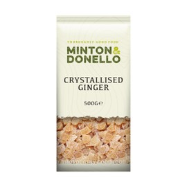 Minton & Donello - Crystalized Ginger, Diced, Sweet with a Spicy Kick, Larger Pack, 500g