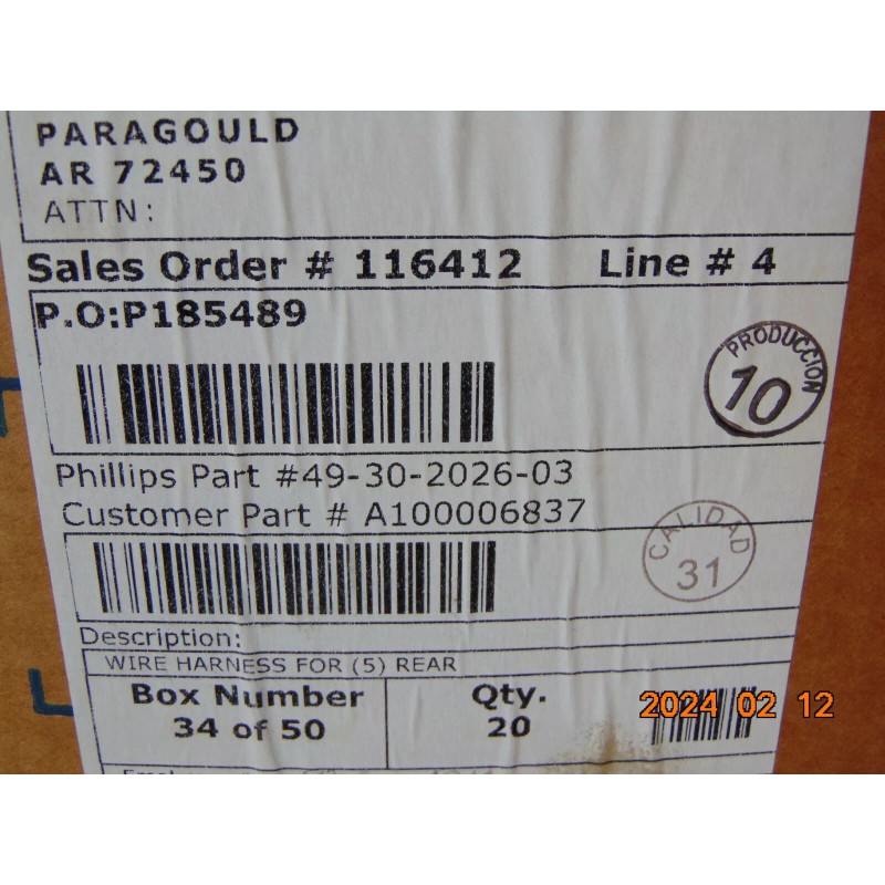 Phillips EHD (1) OEM UTILITY WIRING HARNESS PHILLIPS EHD 49-30-2026-03