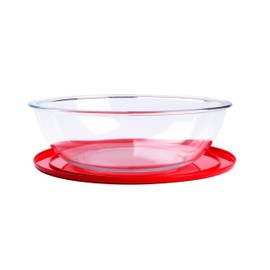 HUSANMP 4.5L Round Glass Mixing Bowl with Lids, Glass Salad Bowls with BPA free cover. Oven, Microwave and Dishwasher Safe.
