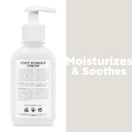 Cosmétiques Créatifs Foot Powder Cream for Dry Cracked Heels, Odor Control, and Intense Skin Hydration, 8.5 fl. oz., with Shea Butter and Vitamin E