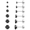 6 Pairs Earrings Set Hypoallergenic Cubic Zirconia 316L Earrings Stainless