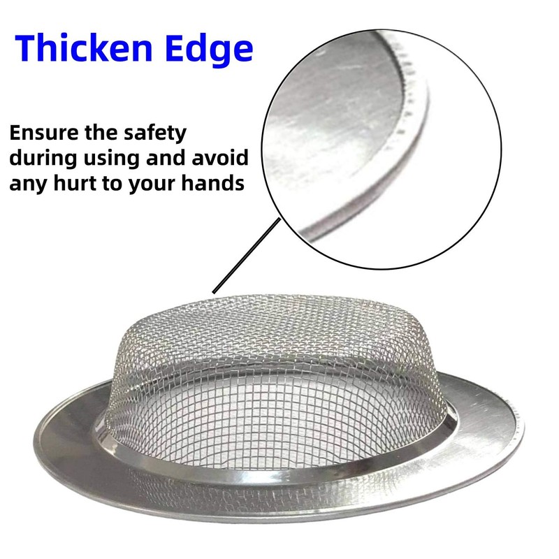 2 Pack 4.5" Kitchen Sink Drain Strainers, Stainless Steel Drain