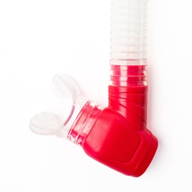 Bonassi Aruba Snorkel White/Camu Dry Pink - Quick Purge Valve & Dry System, Silicone Mouthpiece for Comfort, Includes Mask Clip with Quick Release