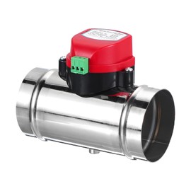PATIKIL 4" Duct Damper, Stainless Steel Motorized Adjustable HVAC Volume Dampers Airflow Backdraft Damper Control for HVAC Air Balancing System, AC 24V