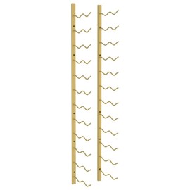 vidaXL Wall Mounted Wine Rack - Storage for 24 Bottles - Gold Iron Material - Includes Mounting Materials - Measures 8.9" x 1" x 45.7"