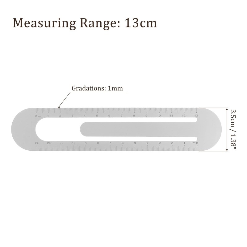 Kozelo Metric Straight Ruler - [13cm] Aluminum Scales on Both