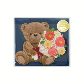 Zet and Kay Animal Shikishi Writing Message Stickers, 16 Sheets (Bear)