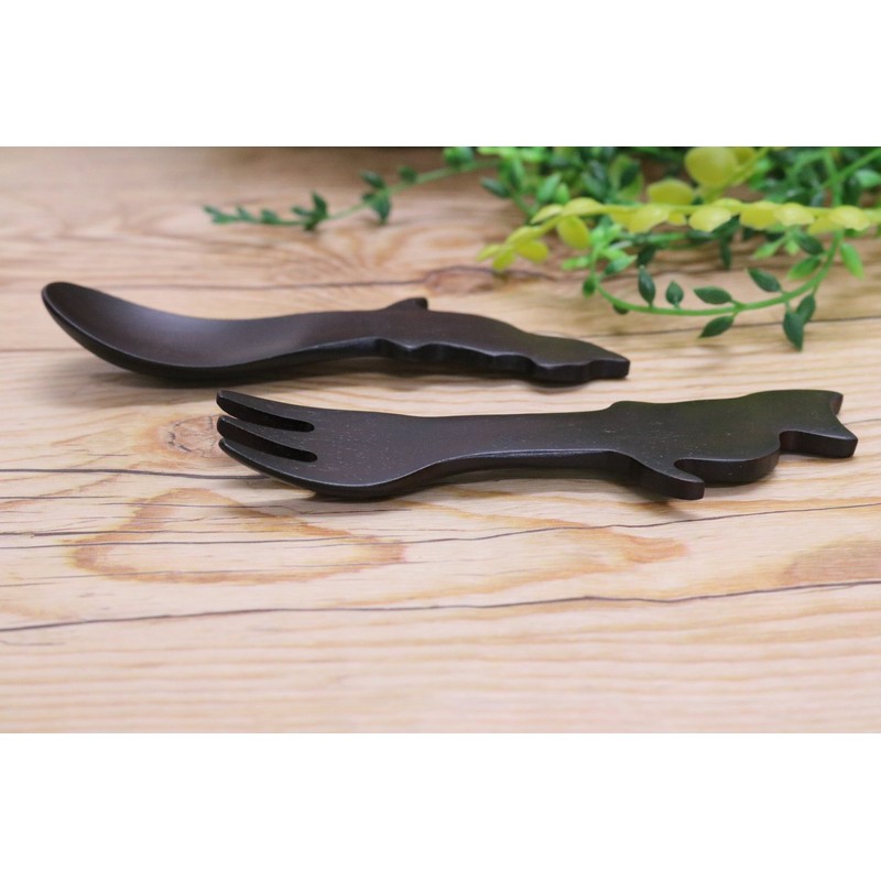 AbeiLLe APWC-900 Cat Lover Items Wood Cutlery Mini Set Cat