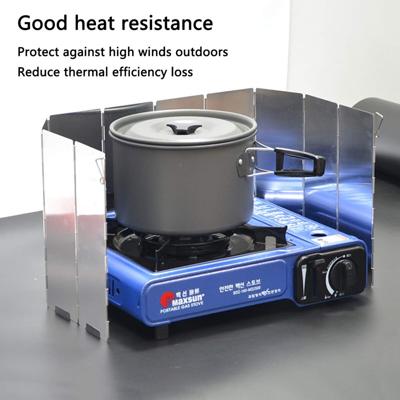 HKKAIS Outdoor Camping Windshield 10 Aluminum Windshield Ultralight Folding Windshield