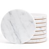 YONGHEE Soft White Marble Coasters Set of 8, Modern Elegant