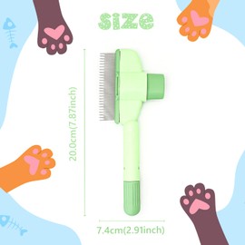 ALLY-MAGIC Cat Flea Comb, Self Cleaning Dog Cat Grooming Brush with Smooth Handle, Release Button Shedding Brushes for Kitten Puppy Pets Clean Tools Y4CWSMS