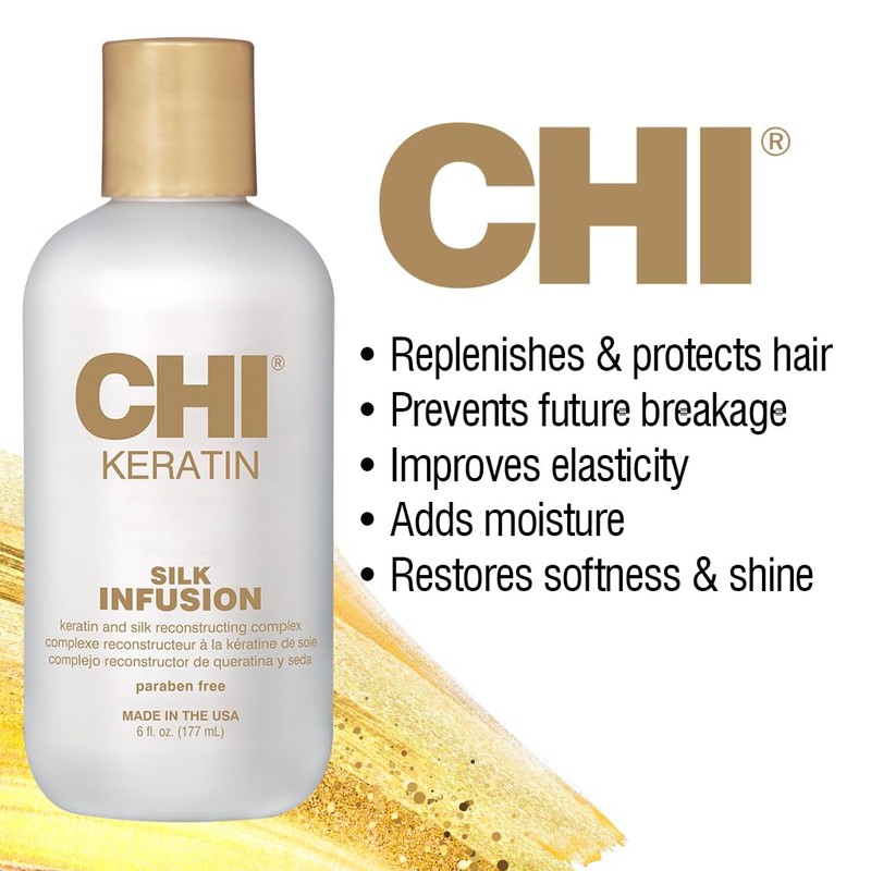 CHI Keratin Silk Infusion, Hydrating Hair Serum For Restoring Softness
