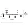 West Matte Black 4-Light Track Lighting with Center Swivel Bar
