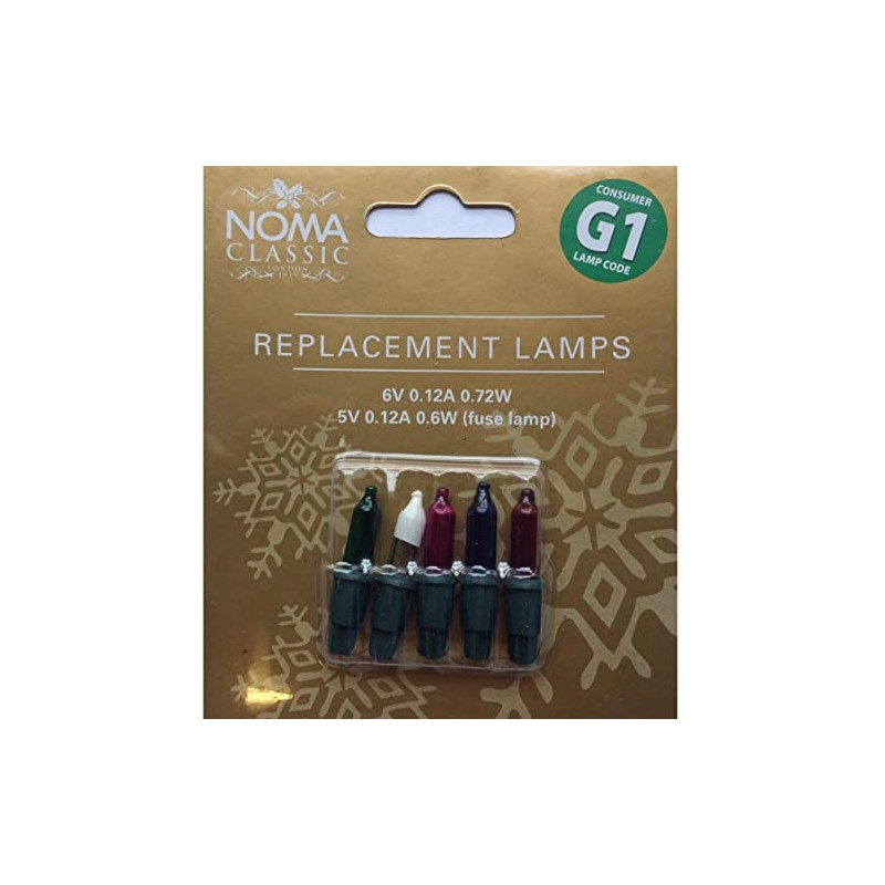 Leisuregrow 6V Multi Coloured Replacement Christmas Tree Bulbs Lamps G1