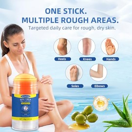 Urea 60% & Salicylic Acid 2% Foot Care Stick – Helps Exfoliate Rough Dead Skin & Hydrate Dry Cracked Heels – Convenient Solid Balm for Feet, Hands, El