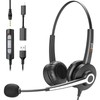 Wantek Computer Headset with Microphone, 3.5MM/USB-C/USB Headset with Microphone Noise