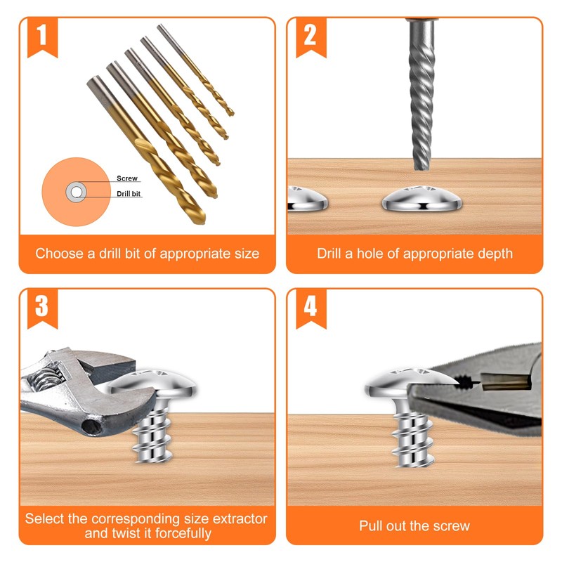 Gift for Men 10Pcs Screw Extractor Set, 40# Cr-Mo &