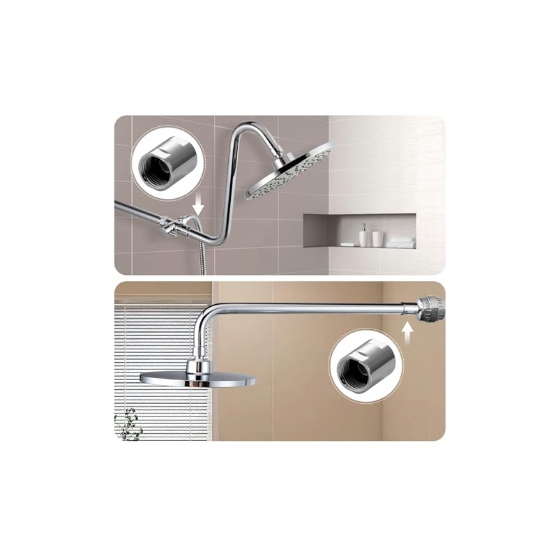 OFFO Shower Pipe Fitting, Brass Converter Adapter, G1/2 x G1/2