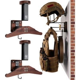 OneTigris Tactical Gear Wall Mount, Motorcycle Helmet Holder Wall Mount Stand, Plate Carrier Rack Jacket Hanger Display Organizer for Police Football Cycling Suit