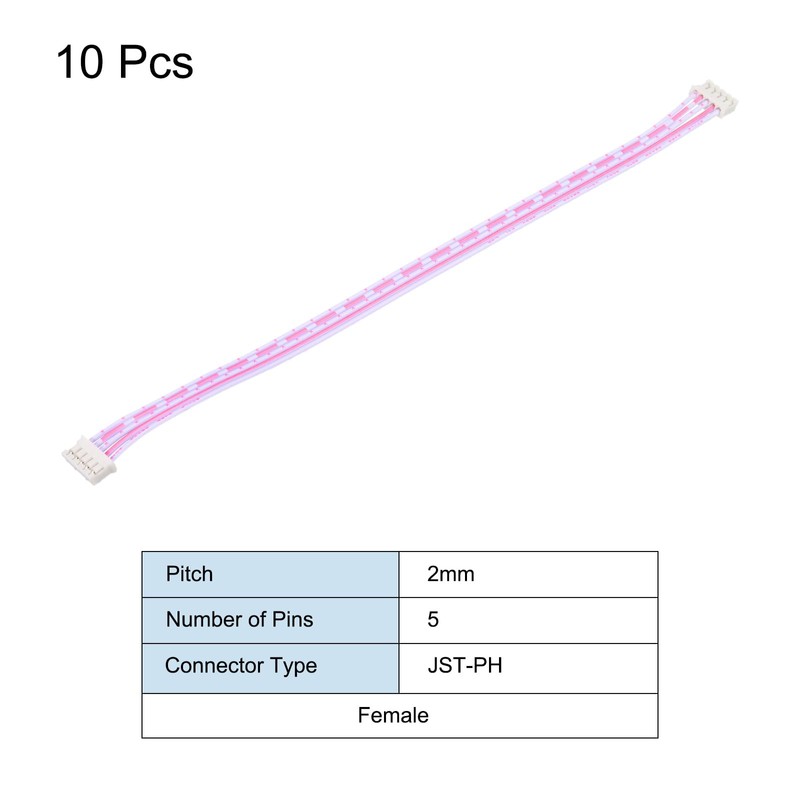 sourcing map PH 2.0 Double Female Connector Plug 5 Pins