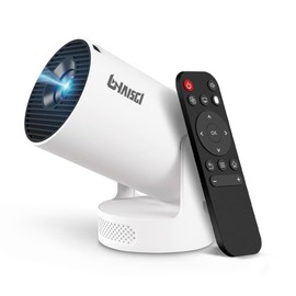 Mini Projector with WiFi and Bluetooth, Portable Projector 4K Support, 5W Soundbase Speaker, Auto Keystone Correction 180°Rotatable Smart Proyector for Movie Home HY300 Ultra