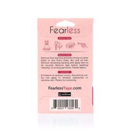 Fearless Tape - Double Sided Tape Dots for Fashion, Clothing and Body (50 Pieces) | All Day Strength Tape Adhesive and Gentle on Skin and Fabrics | Transparent Clear Color for All Skin Shades