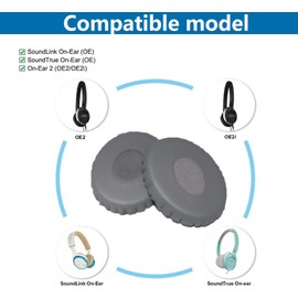 Replacement Ear Pads. Compatible with Bose OE2 OE2i Soundtrue SoundLink Headphones. Made of Soft Protein Leather Memory Foam. Replacement Ear Pads for Repair Accessories (Gray)