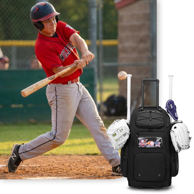 KAVIGOR 80L Rolling Baseball & Softball Bag for Youth &