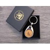 Jorvik Wood Cat Design Wooden Keyring, Cat with Butterfly Keychain