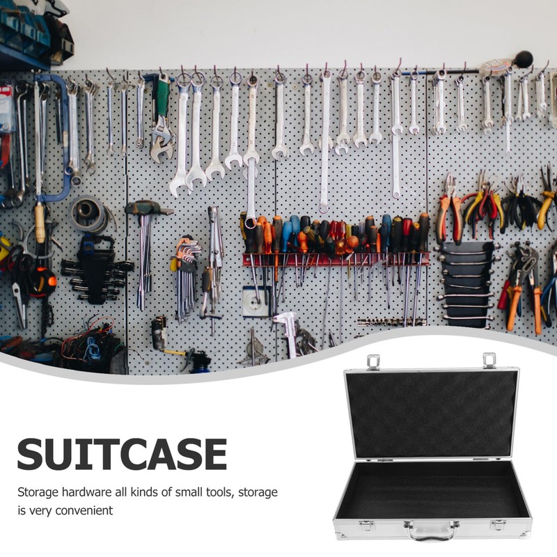 Operitacx Aluminum Alloy Toolbox 14X8X3In Lockable Tool Case with Foam