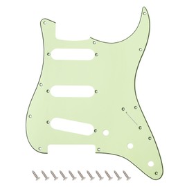 Banworks 3 Ply Strat SSS Pickguard 11-Hole Electric Guitar Pickguard Scratch Plate for USA/Mexican Fender Modern Style Standard Stratocaster ST JT/HB-01 Mint Green