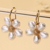 Pearl Flower Earrings for Women White Pearl Drop Dangle Earrings