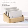 Cocoarm Wooden Business Card Holder, 3 Compartments, Business Card Holder,