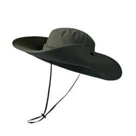XFSRG Cappello Uomo Safari Outdoor Impermeabile con Ampia Tesa e Cordino Regolabile per Escursioni e Trekking (IT, Alpha JASPO, Taglia Unica, Verde)