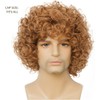 Salaibs Men's Brown Curly Wig Afro Short 70s 80s Synthetic