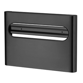 Stardrix Slim Matte Black Stainless Steel Toilet Seat Cover Dispenser – Designer Wall-Mount Holder with Curved Edges and Large Capacity for Single or 1/2 Fold Covers, Aesthetic and Modern Look