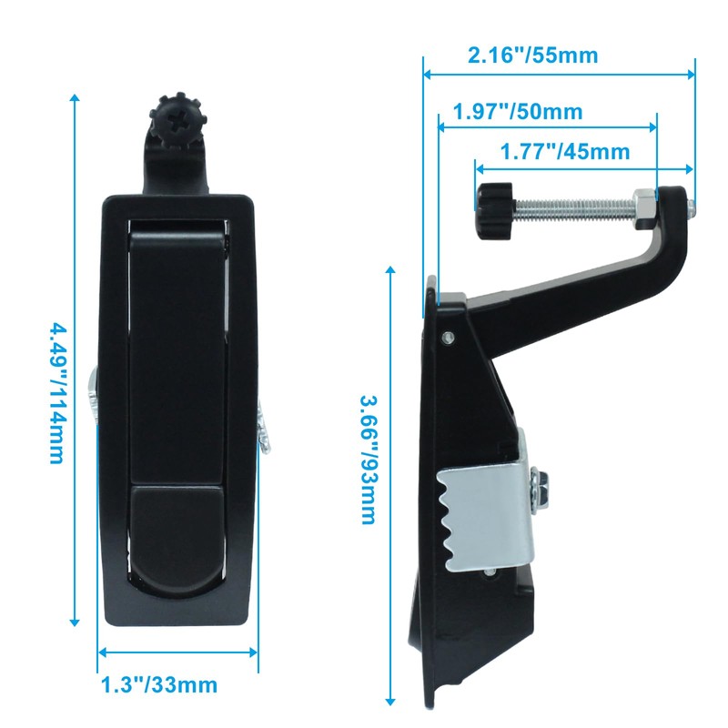 Rierdge 2 Pack Compression Latch Lock with Raised Trigger, Zinc