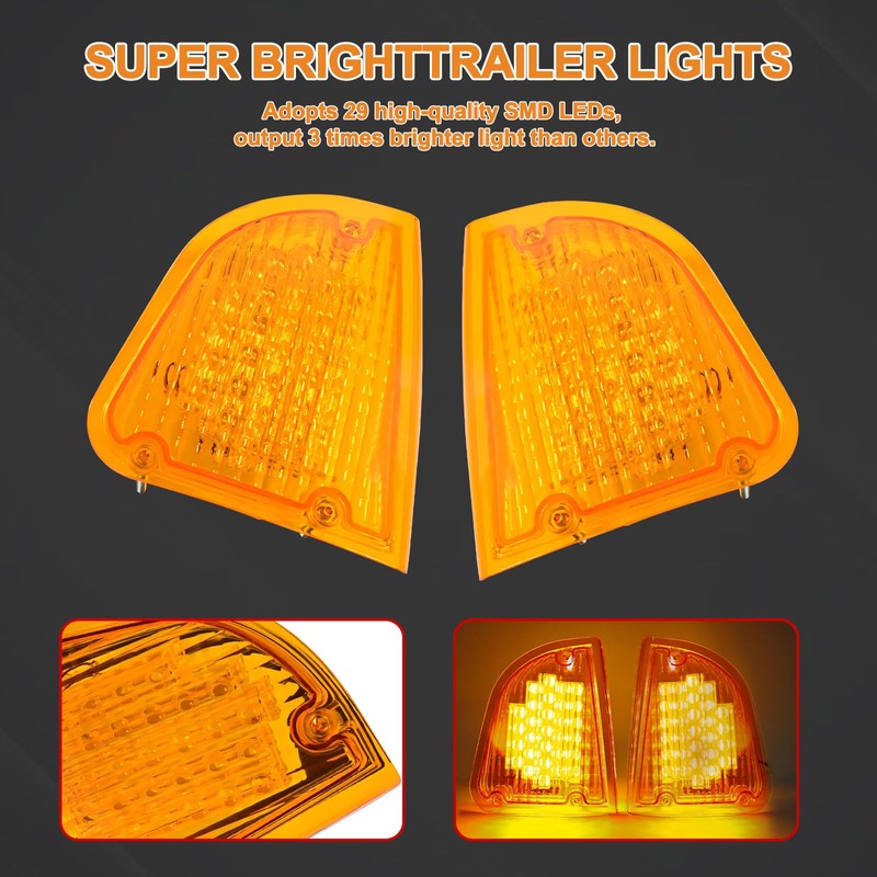 Wodvyss 29 Amber LED Front P/T/C Light Assembly Replacement for