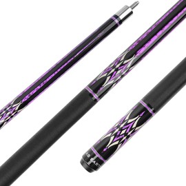 AB Earth 58" Pool Cue Stick Canadian Maple 13mm Tip Billiard Cue with Irish Linen Wrap (19oz, Purple)