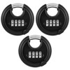 3 Pack Outdoor Combo Lock for Storage Unit 4-Digit Disc